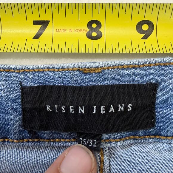 Risen Jeans Women's Wide Leg Light Wash Blue Denim Size 15 Trendy Y2K - Picture 3 of 10
